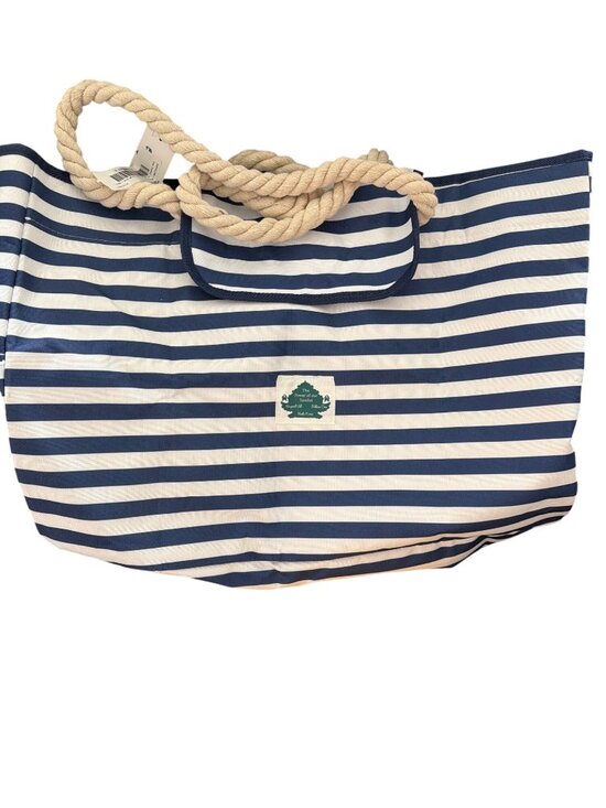Power of Satshri Handbags - Power of Satshri Blue White Striped Canvas Tote Beach Bag Waterproof Pouch NWT
